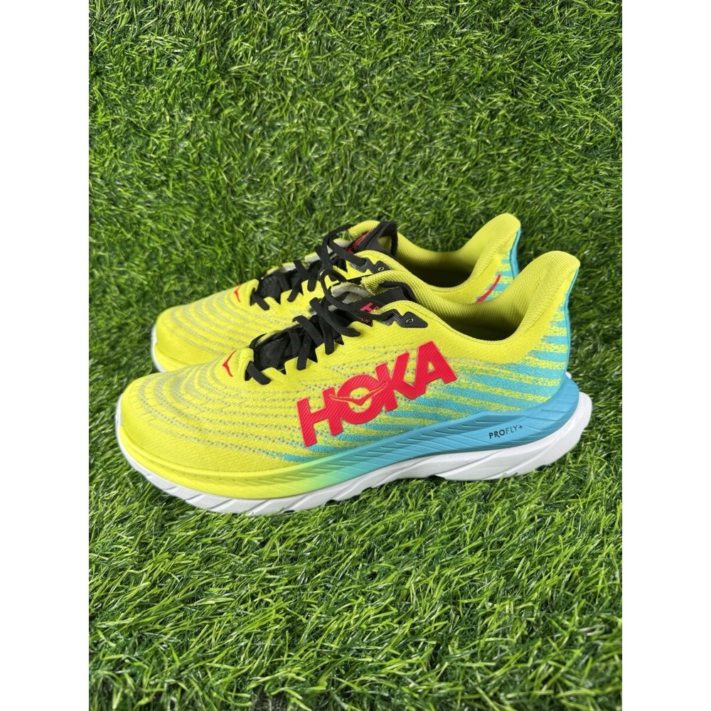 Hoka One One Mens Mach 5 Yellow Running Shoes Size 11.5 D 1127893 EPSB - Picture 2 of 9